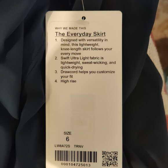 NWT Lululemon The Everyday Skirt Size 6 True Navy NEW - Picture 3 of 12